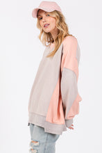 Load image into Gallery viewer, SAGE + FIG Color Block Round Neck Sweatshirt
