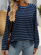 Load image into Gallery viewer, Mandy Striped Round Neck Long Sleeve T-Shirt
