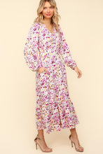 Load image into Gallery viewer, Haptics Full Size Floral V-Neck Long Sleeve Dress with Side Pockets
