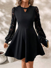 Load image into Gallery viewer, Cutout Lace Long Sleeve Mini Dress
