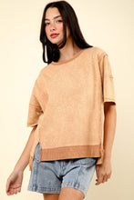 Load image into Gallery viewer, VERY J Round Neck Exposed Seam Slit T-Shirt
