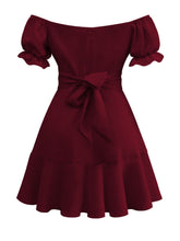 Load image into Gallery viewer, Tied Ruffled Short Sleeve Mini Dress
