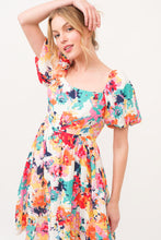 Load image into Gallery viewer, And The Why Square Neck Puff Sleeve Floral Dress
