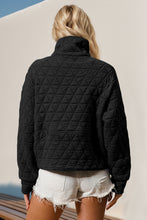 Load image into Gallery viewer, Double Take Half Zip Long Sleeve Quilted Sweatshirt with Pocket
