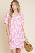 Load image into Gallery viewer, BOMBOM Floral Button Down Mini Dress
