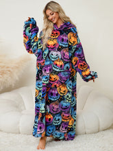 Load image into Gallery viewer, Fuzzy Pocketed Long Sleeve Hooded Lounge Dress
