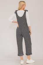 Load image into Gallery viewer, Celeste Full Size Striped Scoop Neck Overalls with Pockets
