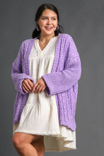 Load image into Gallery viewer, Umgee Full Size Cable Knit Open Front Long Sleeve Cardigan
