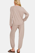 Load image into Gallery viewer, Zenana Round Neck T-Shirt and Joggers Set
