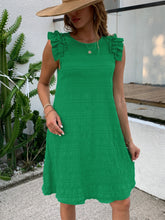 Load image into Gallery viewer, Ruffled Round Neck Sleeveless Dress
