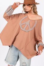 Load image into Gallery viewer, SAGE + FIG Peace Sign Mineral Wash Terry Top
