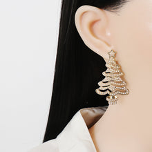 Load image into Gallery viewer, Rhinestone Alloy Christmas Tree Earrings
