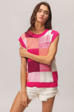 Load image into Gallery viewer, BiBi Color Block Round Neck Sweater Vest
