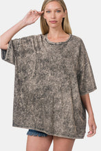 Load image into Gallery viewer, Zenana Washed Round Neck Drop Shoulder Oversized T-Shirt
