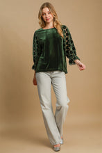 Load image into Gallery viewer, Umgee Polka Dot Lace Long Sleeve Round Neck Blouse
