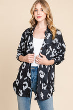 Load image into Gallery viewer, BOMBOM Animal Print Button Up Knit Shacket
