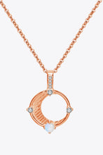 Load image into Gallery viewer, Inlaid Zircon and Natural Moonstone Pendant Necklace
