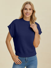 Load image into Gallery viewer, Double Take Full Size Mock Neck Short Sleeve Sweater
