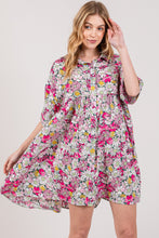 Load image into Gallery viewer, SAGE + FIG Floral Button Down Mini Shirt Dress
