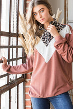 Load image into Gallery viewer, Heimish Full Size Leopard Quarter Zip Mock Neck Sweatshirt
