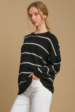Load image into Gallery viewer, Umgee Wool Blend Striped Round Neck Sweater
