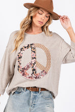 Load image into Gallery viewer, SAGE + FIG Floral Peace Patch Round Neck Top

