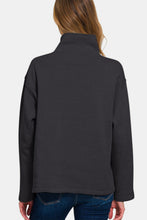 Load image into Gallery viewer, Zenana Turtleneck Half Snap Fleece Sweatshirt
