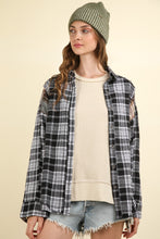 Load image into Gallery viewer, VERY J Contrast Plaid Raw Detail Shirt

