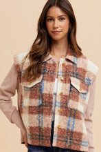 Load image into Gallery viewer, Annie Wear Faux Fur Plaid Button Up Jacket
