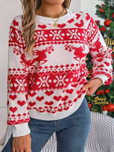 Load image into Gallery viewer, Christmas Element Round Neck Long Sleeve Sweater
