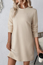 Load image into Gallery viewer, Textured Round Neck Long Sleeve Mini Dress
