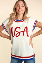 Load image into Gallery viewer, Haptics Letter Embroidery Slit Knit Top
