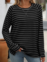 Load image into Gallery viewer, Mandy Striped Round Neck Long Sleeve T-Shirt
