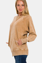 Load image into Gallery viewer, Zenana Pocketed Round Neck Sweatshirt
