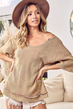 Load image into Gallery viewer, BiBi Washed Notched Short Sleeve Top
