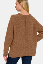 Load image into Gallery viewer, Zenana Side Slit Raglan Sleeve Sweater
