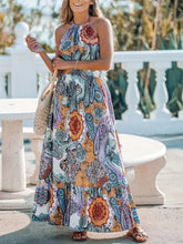 Load image into Gallery viewer, Printed Halter Neck Maxi Dress
