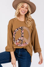 Load image into Gallery viewer, SAGE + FIG Floral Peace Patch Round Neck Top
