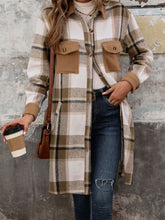 Load image into Gallery viewer, Perfee Plaid Button Up Long Sleeve Coat
