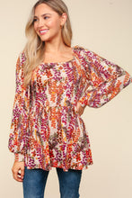 Load image into Gallery viewer, Haptics Full Size Peplum Floral Square Neck Blouse
