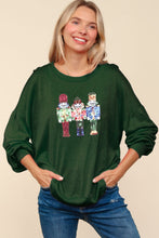 Load image into Gallery viewer, Haptics Sequin Nutcracker Patch Hacci Knit Top
