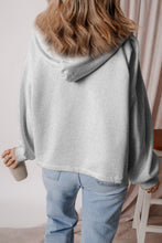 Load image into Gallery viewer, Pocketed Half Zip Dropped Shoulder Hoodie
