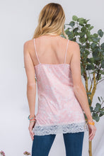 Load image into Gallery viewer, Celeste Full Size Lace Trim Floral Cami
