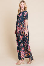 Load image into Gallery viewer, BOMBOM Floral Short Sleeve Maxi Dress
