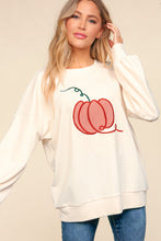 Load image into Gallery viewer, Haptics Full Size Embroidery Pumpkin Long Sleeve Knit Top
