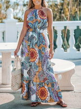 Load image into Gallery viewer, Printed Halter Neck Maxi Dress
