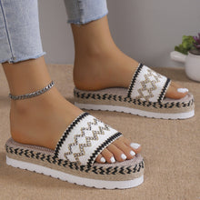 Load image into Gallery viewer, Geometric Weave Platform Sandals
