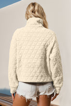 Load image into Gallery viewer, Double Take Half Zip Long Sleeve Quilted Sweatshirt with Pocket
