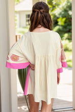 Load image into Gallery viewer, Printed V-Neck Three-Quarter Sleeve Mini Dress
