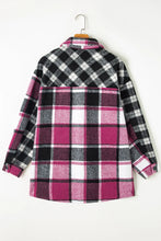 Load image into Gallery viewer, Pocketed Plaid Collared Neck Long Sleeve Shacket
